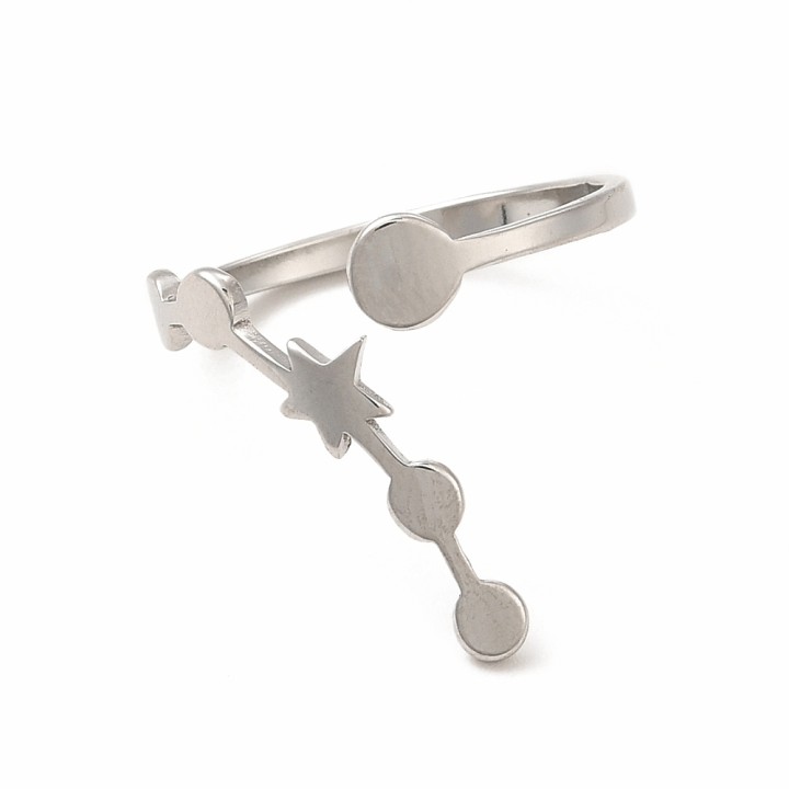 Perlarosa World Constellation Design Cuff Ring Silver