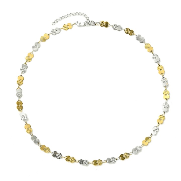 Perlarosa World Textured Disc Necklace  Gold/Silver