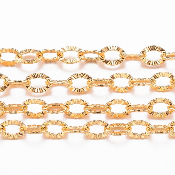 Perlarosa World Textured Oval Link Chain Gold