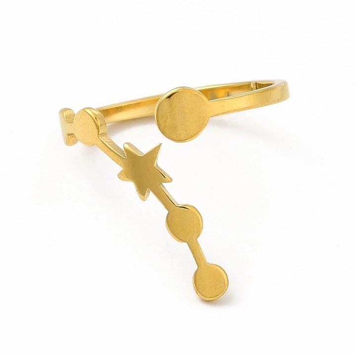 Perlarosa World Constellation Design Cuff Ring Gold