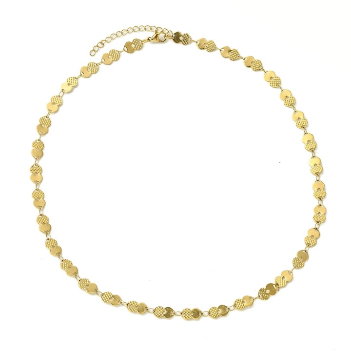 Perlarosa World Textured Disc Necklace  Gold