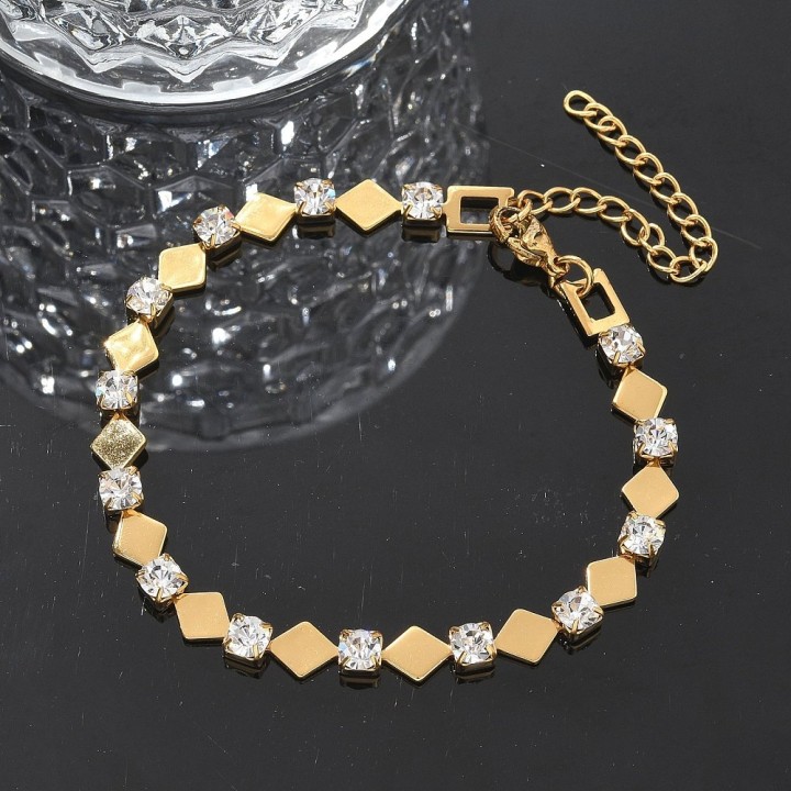Perlarosa World Geometric Crystal Bracelet Gold