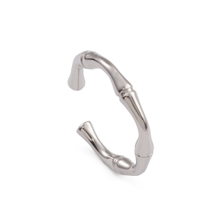 Perlarosa World Bamboo Design Cuff Ring (adjustable) Silver