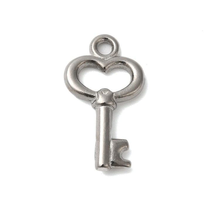 Perlarosa World Heart Key Pendant Silver