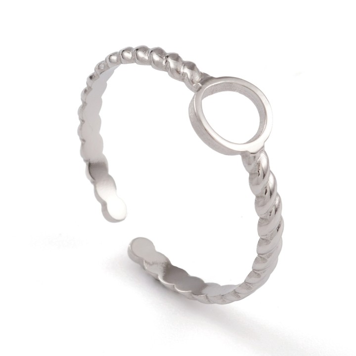 Perlarosa World Twisted Rope Adjustable Ring Base (adjastable) Silver