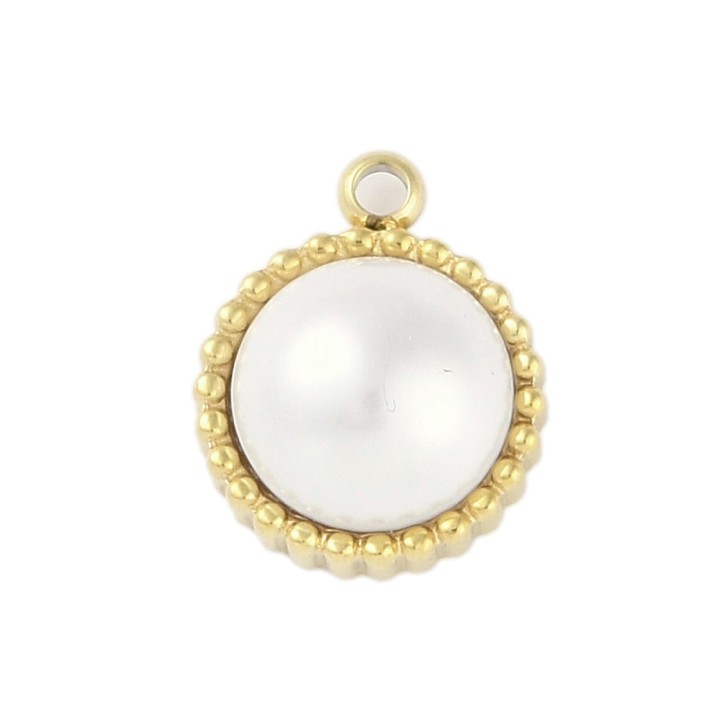 Perlarosa World Half Round Pearl Charm