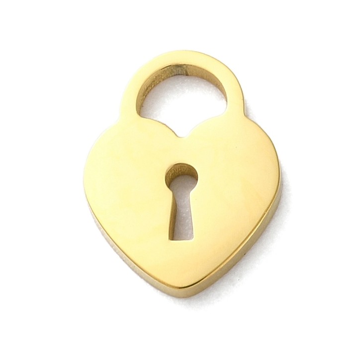 Perlarosa World Heart Lock Charms Gold