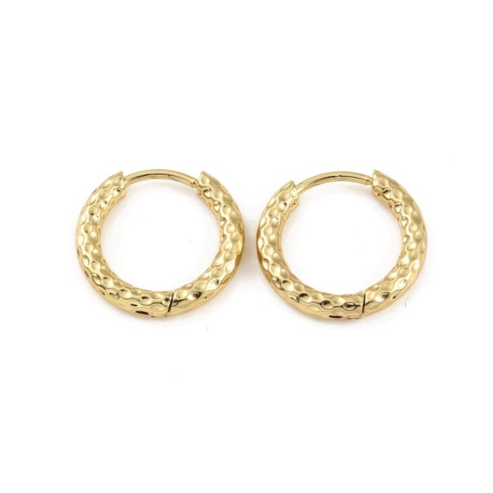 Perlarosa World Textured Hoop Earrings (pair) Gold