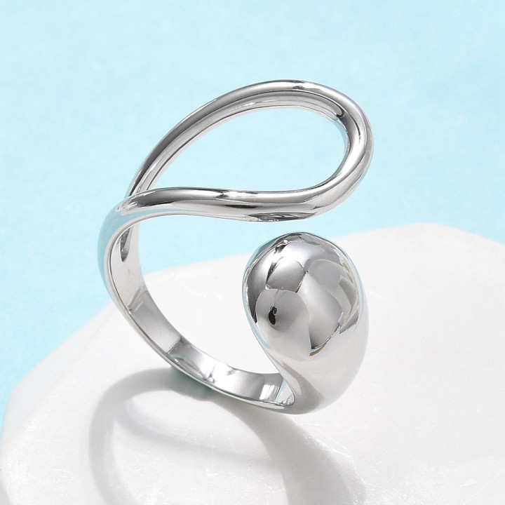 Perlarosa World Modern Fluid Cuff Ring Silver