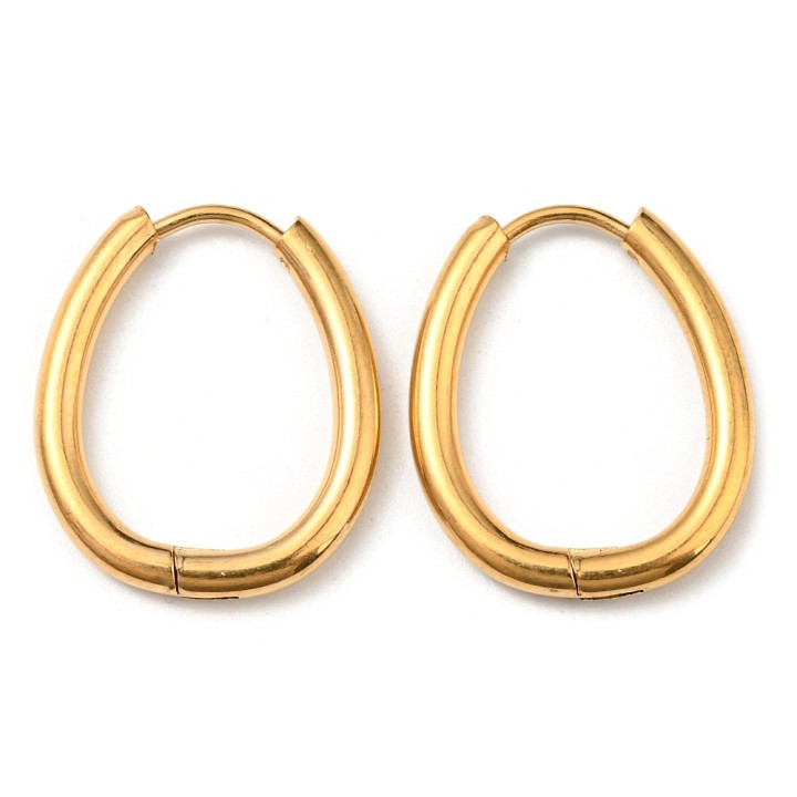 Perlarosa World Teardrop Hoop Earrings (pair) Gold
