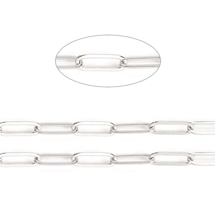 Perlarosa World Long Oval Link Chain Roll  Silver