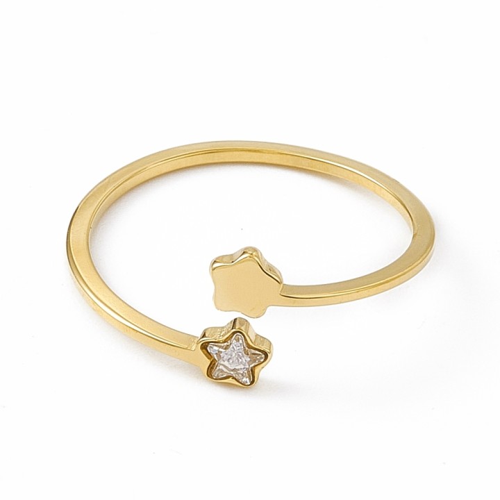 Perlarosa World Star-Ended Open Cuff Ring (adjastable)