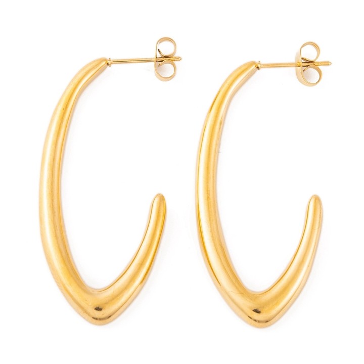 Perlarosa World Sculptural Gold-Tone Curved Earrings  Gold