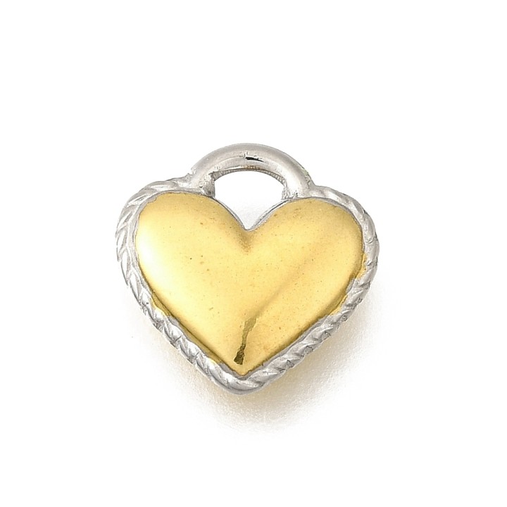 Perlarosa World Two-Tone Heart Charms (1 pc) Gold
