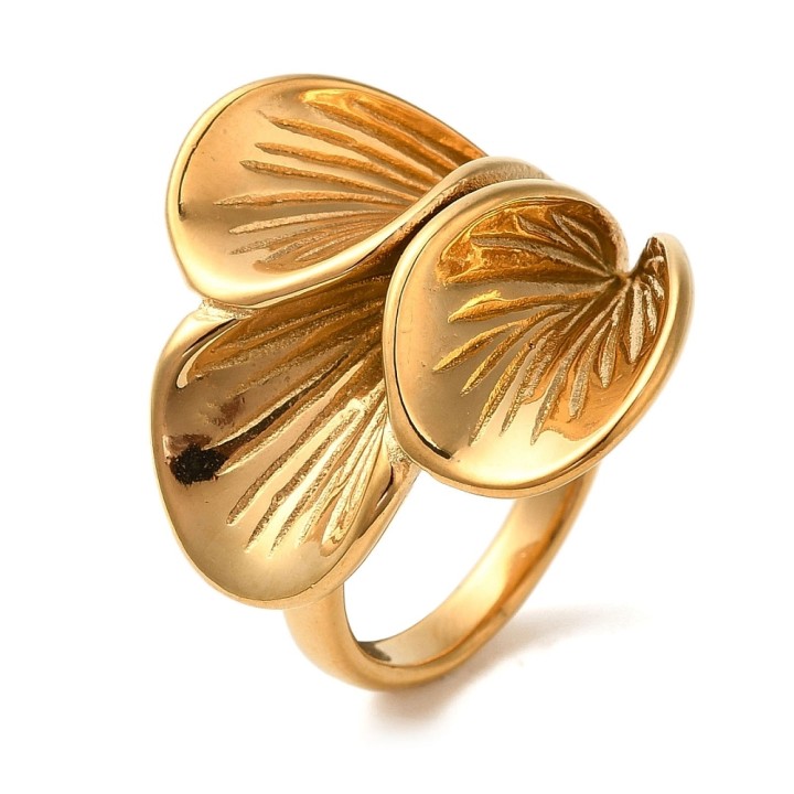Perlarosa World Leaf Harmony Ring (Size 7) Gold