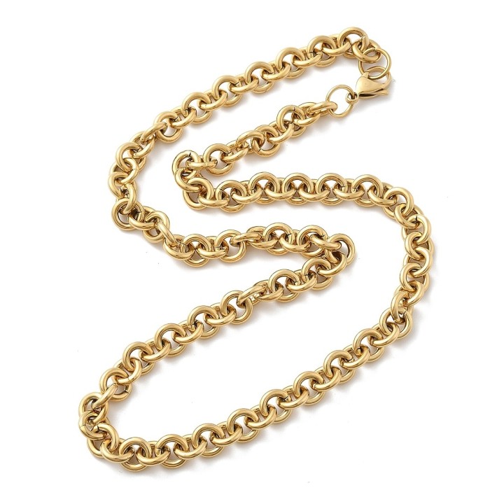 Perlarosa World Round Link Chain Necklace Gold