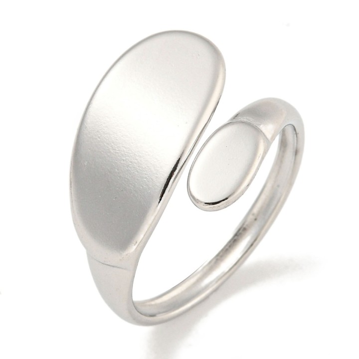 Perlarosa World Abstract Oval Wrap Ring (adjastable) Silver