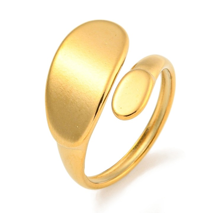 Perlarosa World Abstract Oval Wrap Ring (adjastable) Gold