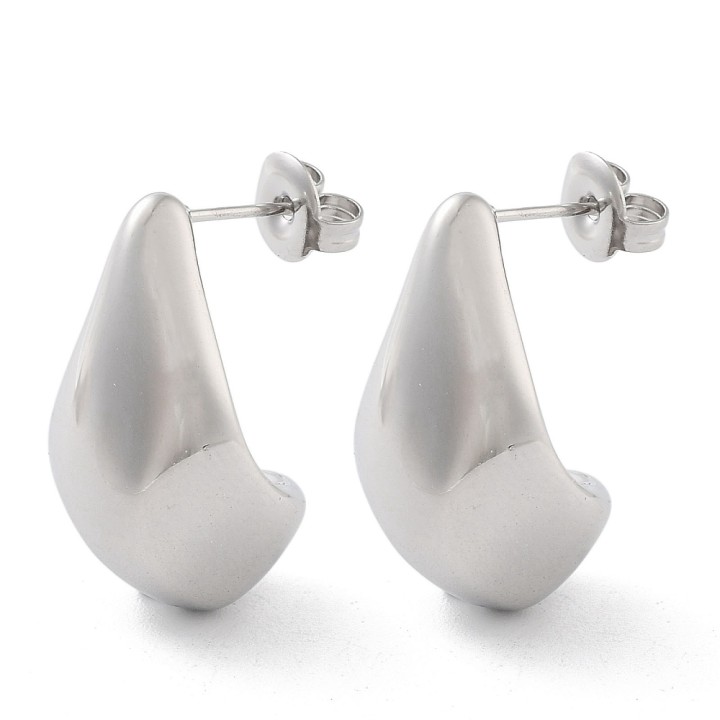 Perlarosa World Teardrop Stud Earrings Silver