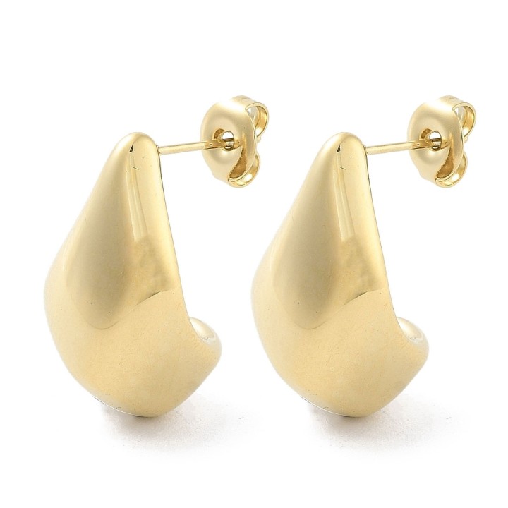 Perlarosa World Teardrop Stud Earrings Gold