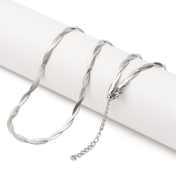 Perlarosa World Twisted Herringbone Necklace Silver