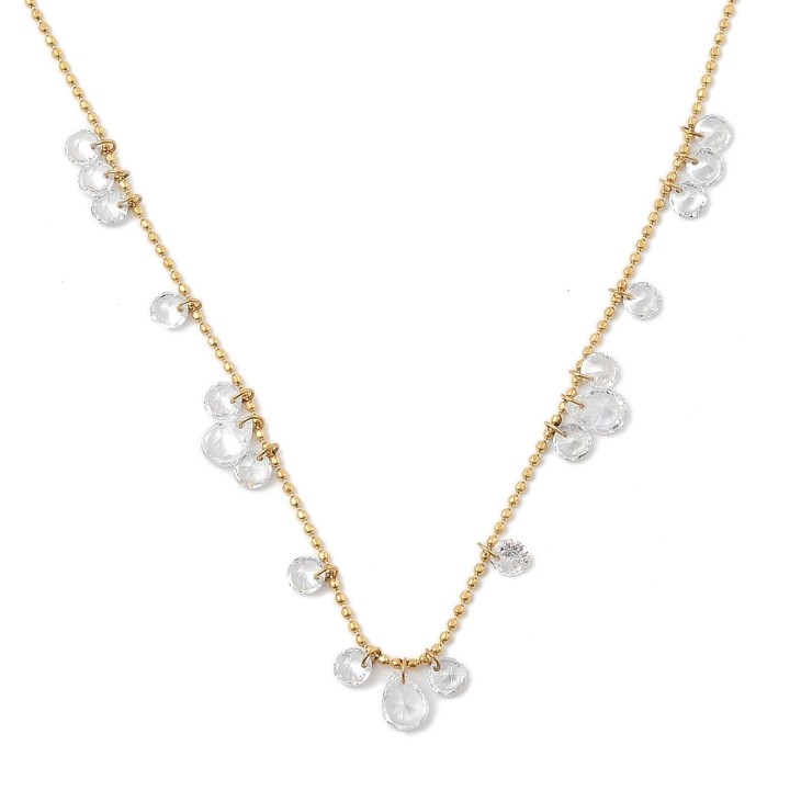 Perlarosa World Crystal Teardrop Charm Necklace – Dainty Sparkle, Effortless Elegance