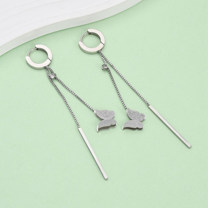 Perlarosa World Earrings – Butterfly Dangle Silver