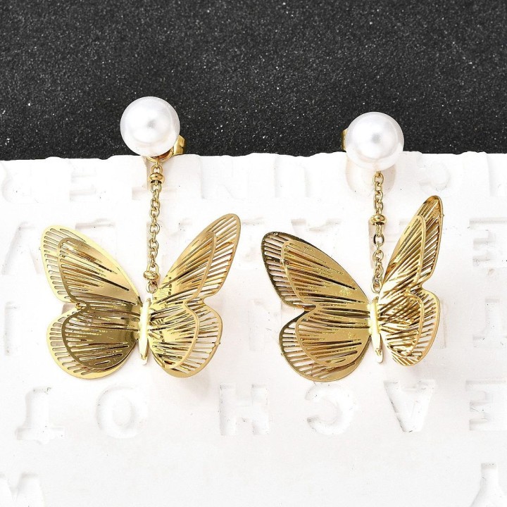 Perlarosa World Earrings – Butterfly with Pearl