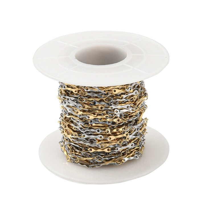 Perlarosa World Dual-Tone Chain Roll – Premium Jewelry Making Chain