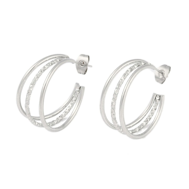 Perlarosa World Earrings – Multilayer Arc Design Silver