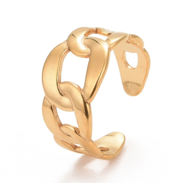 Perlarosa World Ring – Chain Link Design (Adjustable) Gold