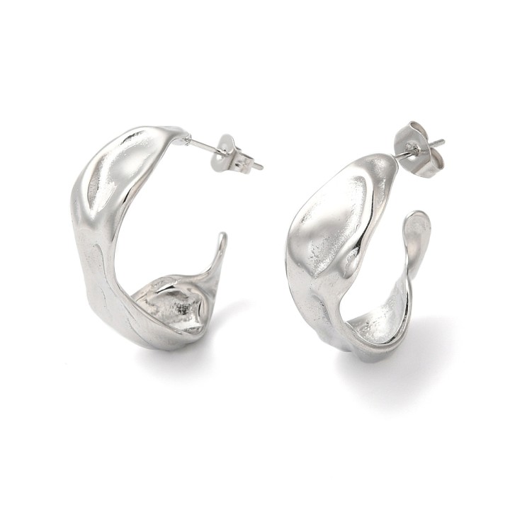 Perlarosa World Earrings – Abstract Hoop Design Silver