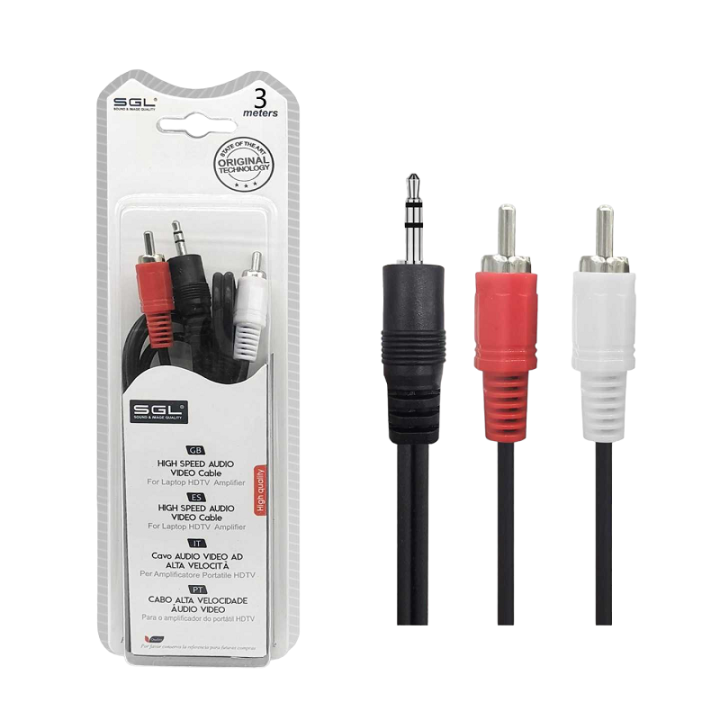 SGL Καλώδιο ήχου Jack 3.5mm male/2xRCA male 3m