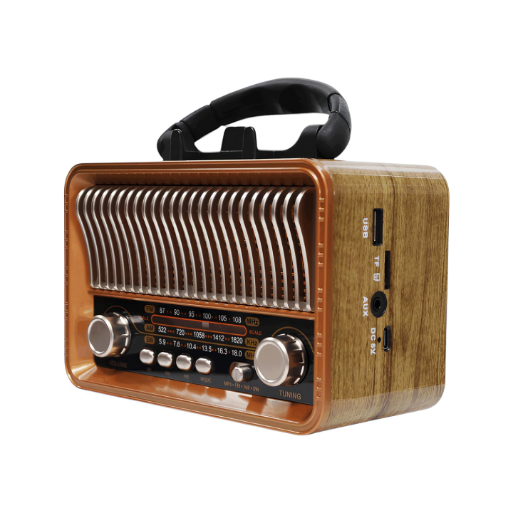 MD-1232BTS Επαναφορτιζόμενο ραδιόφωνο Retro με ηλιακό πάνελ