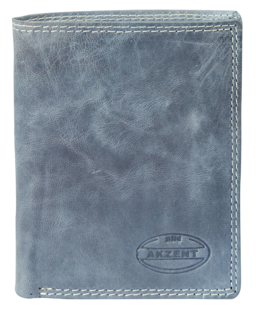 Πορτοφόλι από γνήσιο δέρμα Accent -Γκρίζο
