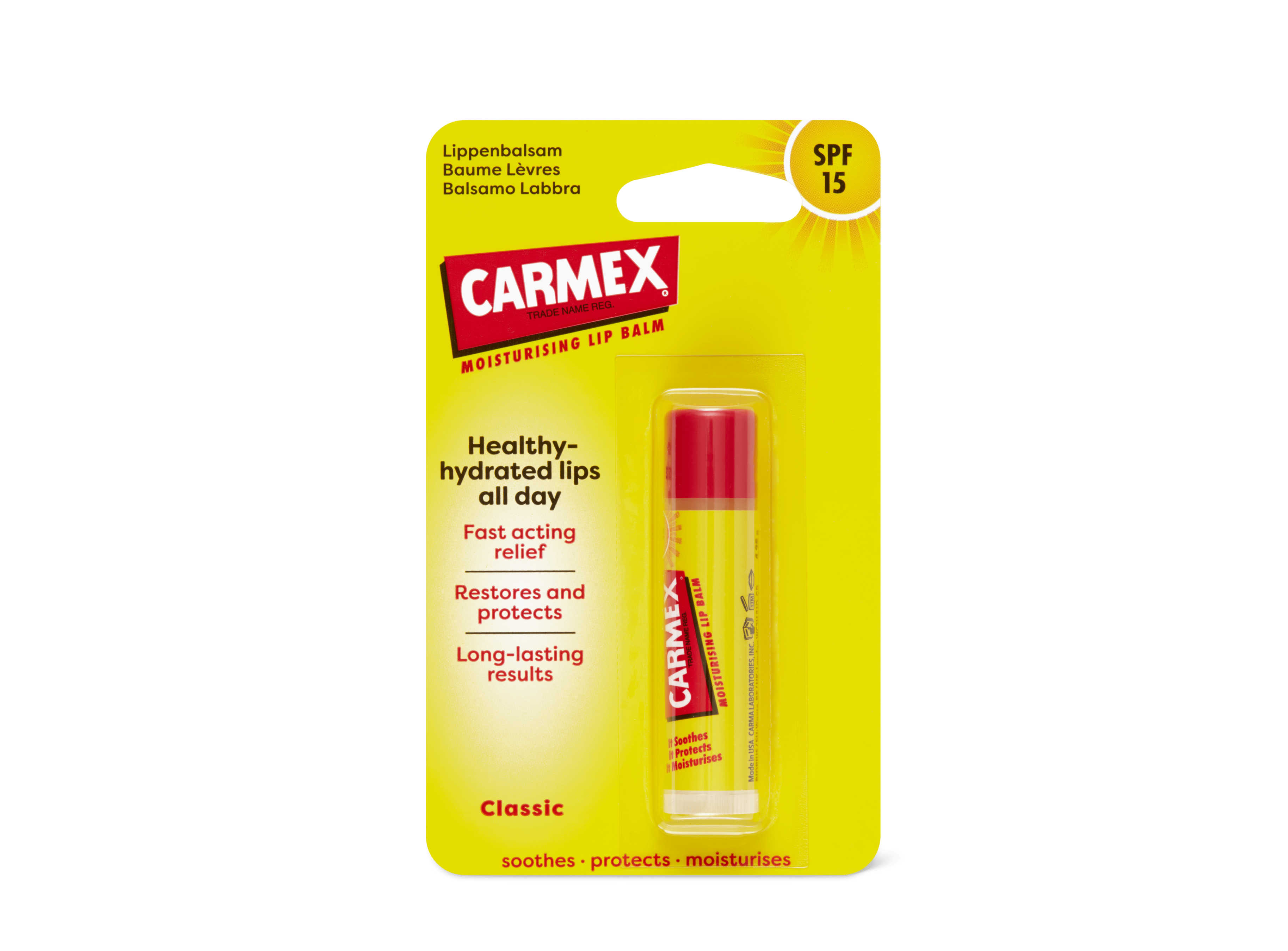 Carmex Lip Balm Classic Stick 4.25g X Spf15