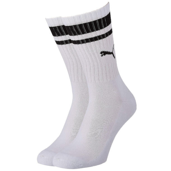 Puma 907944 Crew Heritage Strips 2 Pairs Socks White 100000950-002 size 39-42