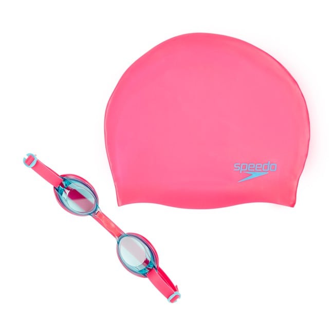Speedo Junior Jet V2 Swim Set Cap And Googles 6-14 Years