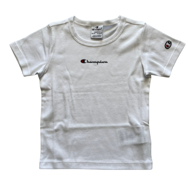 Champion Kids Girls Crewneck Athletic T-Shirt White 404962-Ww001 140 / 9-10 Years