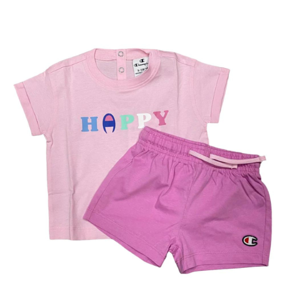 Champion Toddler Kids Girls Athletic Short Set Pink 404976-Ps013 68 / 6 Months