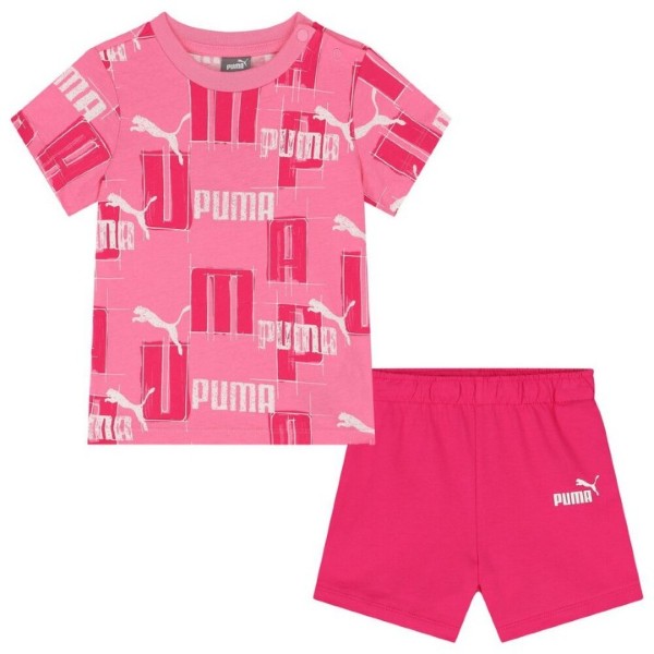 Puma Minicats Logo Lab Baby Girl Infant Toddler Graphic Set Fast Pink 680326-28 68 / 6 Months