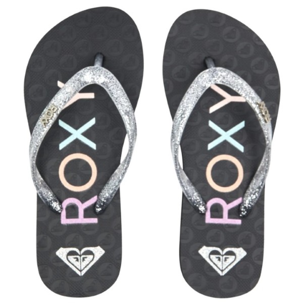 Roxy Kids Girls Viva Sparkle Flip Flops Black ARGL100263-BMV 31