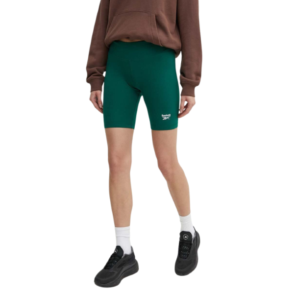 Reebok Identity Small Logo Fitted Women Cotton Bike Shorts Green 100076030 XS
