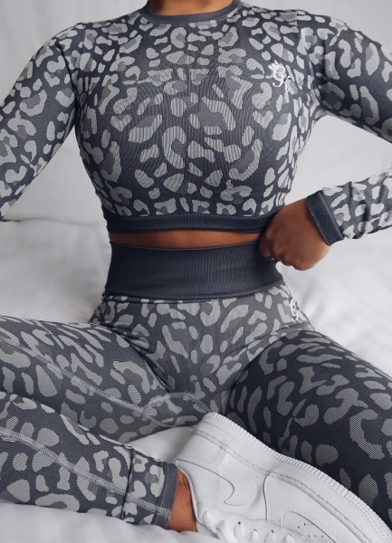 Gym King Women Clothing Sport Animal Seamless Ls Crop 8-10