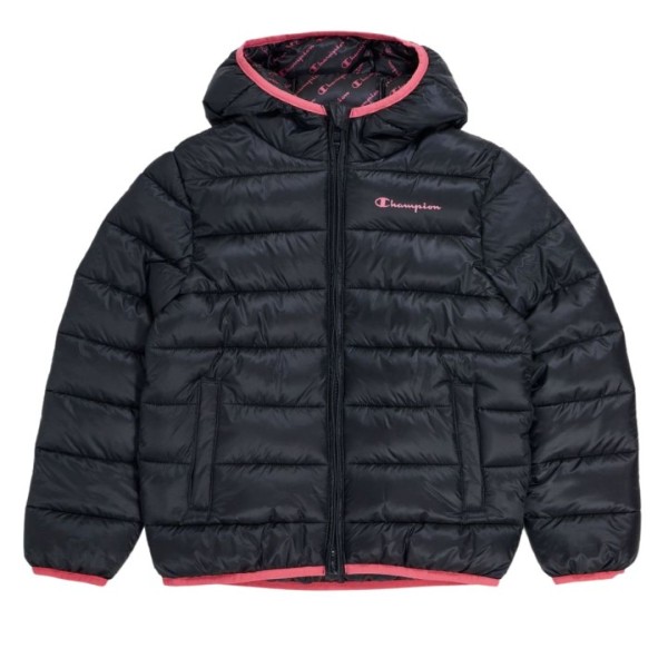 Champion Girl'S Hooded Jacket Padded Black Sporty Athletic 306568-Kk001 164 / 13-14 Years