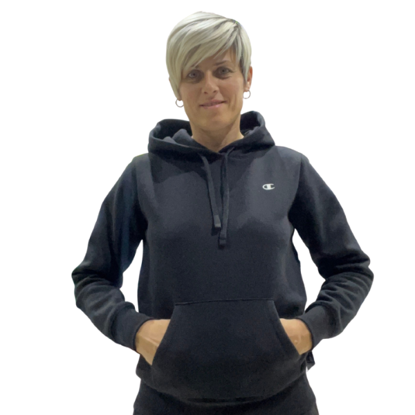 Champion Hooded Sweatshirt Women's Black Hoodie Sporty Athletic 116816-KK001 XS