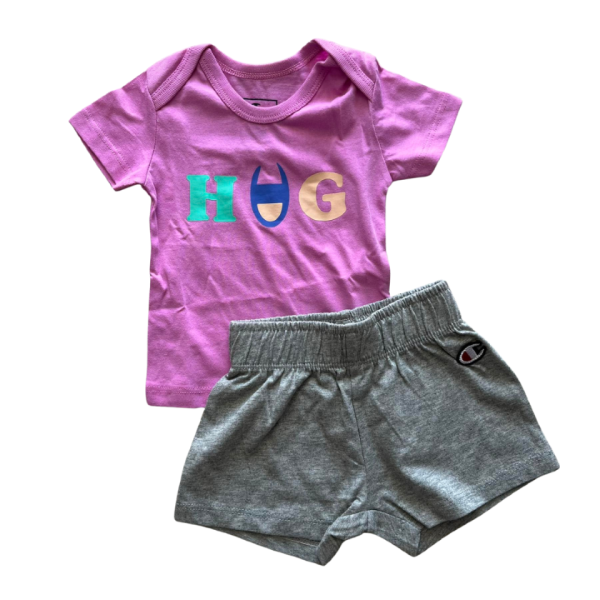 Champion Newborn Girl Athletic Short Set Pink 306784-Ps179 62 / 3 Months