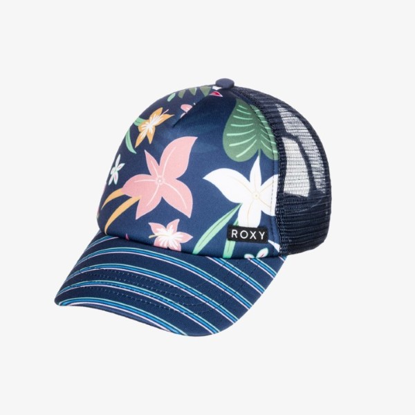 Roxy Girls Honey Coconut Trucker Cap Blue Ergha03277-Bsp9 One