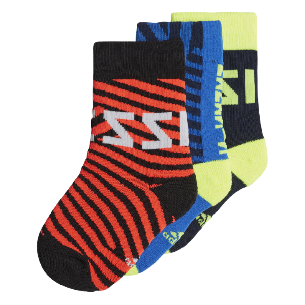 Adidas Kids Clothing Lionel Messi Ankle 3 Pairs Multicolor Socks Dw4776 23-26