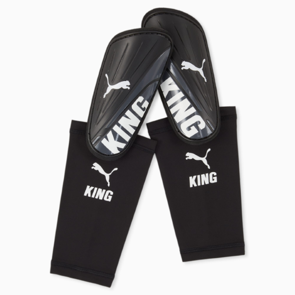 Puma King Sleeve Football Player Shin Guards Protective Black 030933-01